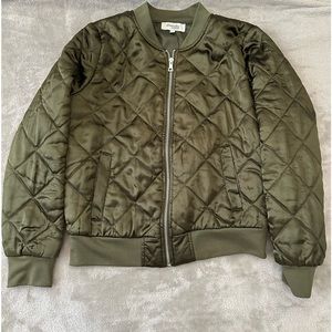 Army Green Charlotte Russe Bomber Jacket
